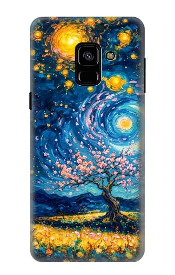 S4081 Art Galaxie Nocturne Etui Coque Housse pour Samsung Galaxy A8 (2018)