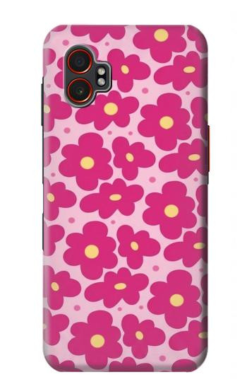 S4097 Motif Floral Rose Etui Coque Housse pour Samsung Galaxy XCover7 Pro