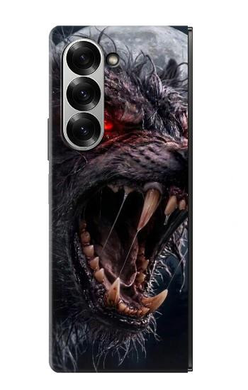 S4094 Loup au Clair de Lune Etui Coque Housse pour Samsung Galaxy Z Fold 6