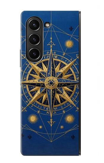 S4086 Motif Boussole Marine Etui Coque Housse pour Samsung Galaxy Z Fold 5