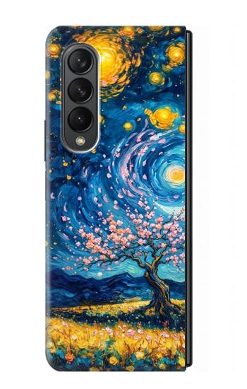 S4081 Art Galaxie Nocturne Etui Coque Housse pour Samsung Galaxy Z Fold 3 5G