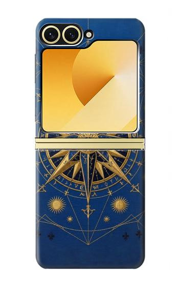 S4086 Motif Boussole Marine Etui Coque Housse pour Samsung Galaxy Z Flip 6, Flip 7 FE