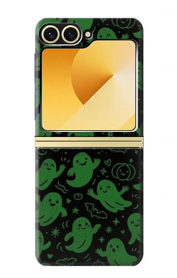 S4087 Motif Fantôme Vert Mignon Etui Coque Housse pour Samsung Galaxy Z Flip 6, Flip 7 FE