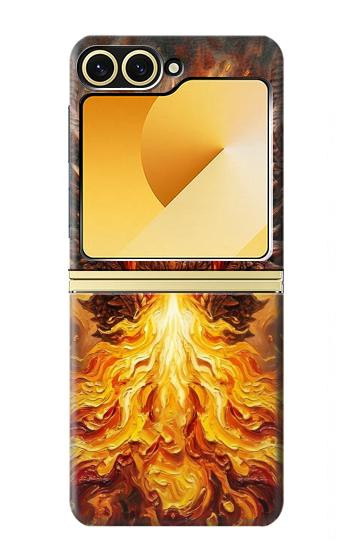 S4090 Dragon de Feu Fantastique Etui Coque Housse pour Samsung Galaxy Z Flip 6, Flip 7 FE