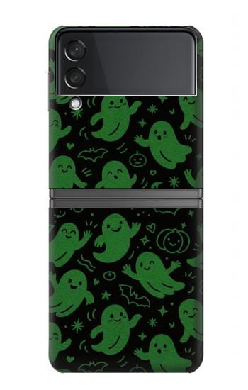 S4087 Motif Fantôme Vert Mignon Etui Coque Housse pour Samsung Galaxy Z Flip 4