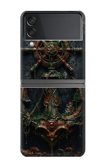 S4106 Ancre et Barre Marine Vintage Etui Coque Housse pour Samsung Galaxy Z Flip 4