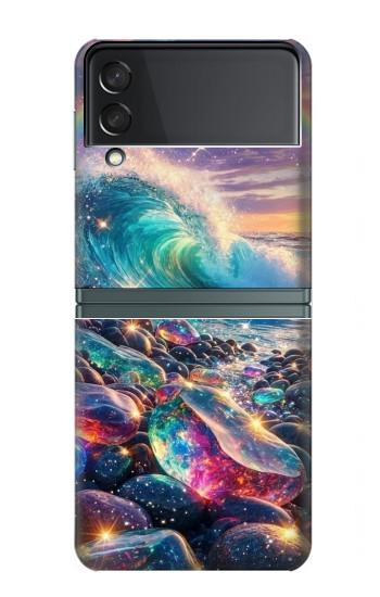 S4084 Vagues Arc-en-ciel Fantastiques Etui Coque Housse pour Samsung Galaxy Z Flip 3 5G