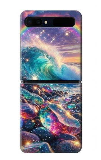 S4084 Vagues Arc-en-ciel Fantastiques Etui Coque Housse pour Samsung Galaxy Z Flip 5G