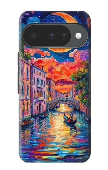S4083 Venise Colorée au Clair de Lune Etui Coque Housse pour Google Pixel 10, 10 Pro