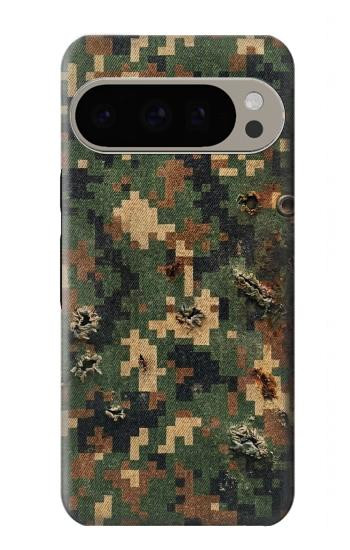 S4091 Motif Camouflage Numérique Vert Etui Coque Housse pour Google Pixel 9 Pro
