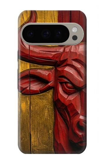 S4098 Art Taureau Espagnol Sculpté Etui Coque Housse pour Google Pixel 9 Pro