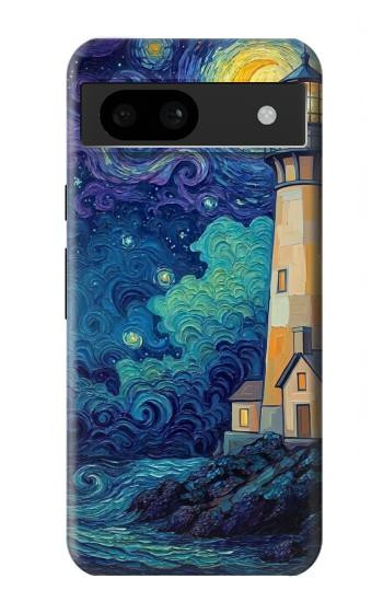 S4092 Phare au Clair de Lune Etui Coque Housse pour Google Pixel 8a