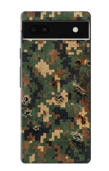 S4091 Motif Camouflage Numérique Vert Etui Coque Housse pour Google Pixel 6a