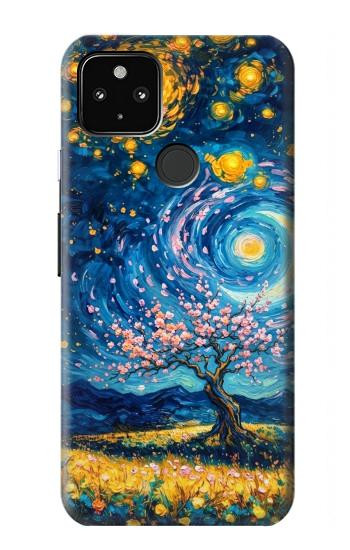 S4081 Art Galaxie Nocturne Etui Coque Housse pour Google Pixel 4a 5G