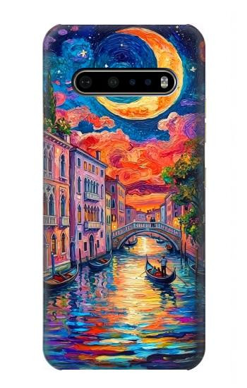 S4083 Venise Colorée au Clair de Lune Etui Coque Housse pour LG V60 ThinQ 5G