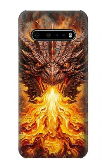 S4090 Dragon de Feu Fantastique Etui Coque Housse pour LG V60 ThinQ 5G