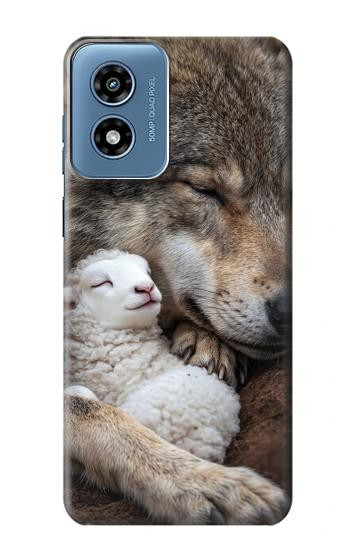 S4089 Loup et Agneau Amicaux Etui Coque Housse pour Motorola Moto G Play 4G (2024)