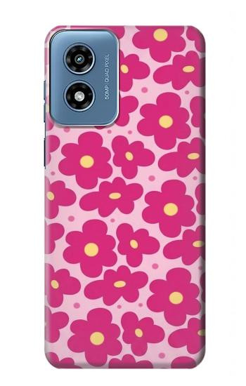 S4097 Motif Floral Rose Etui Coque Housse pour Motorola Moto G Play 4G (2024)