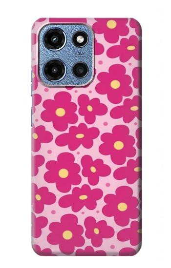 S4097 Motif Floral Rose Etui Coque Housse pour Motorola Moto G 5G (2025)