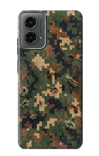 S4091 Motif Camouflage Numérique Vert Etui Coque Housse pour Motorola Moto G 5G (2024)