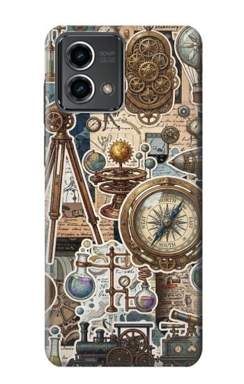 S4100 Collage Scientifique Vintage Etui Coque Housse pour Motorola Moto G Stylus 5G (2023)