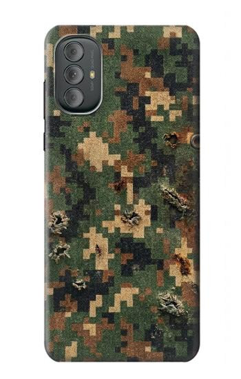 S4091 Motif Camouflage Numérique Vert Etui Coque Housse pour Motorola Moto G Power 2022, G Play 2023