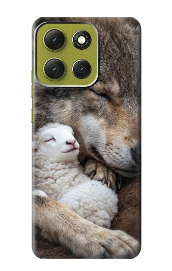 S4089 Loup et Agneau Amicaux Etui Coque Housse pour Motorola Moto G86