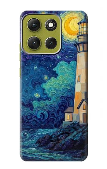 S4092 Phare au Clair de Lune Etui Coque Housse pour Motorola Moto G86