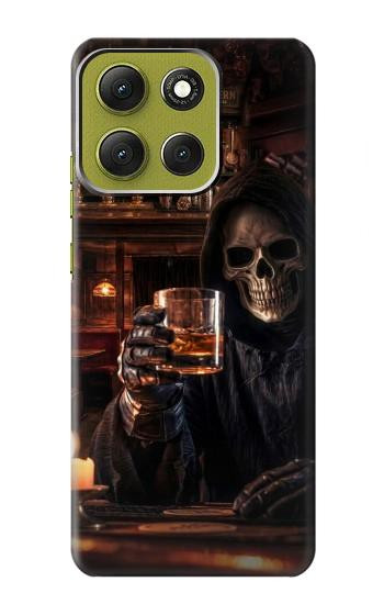 S4102 Art Taverne au Crâne Vintage Etui Coque Housse pour Motorola Moto G86