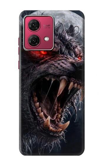 S4094 Loup au Clair de Lune Etui Coque Housse pour Motorola Moto G84