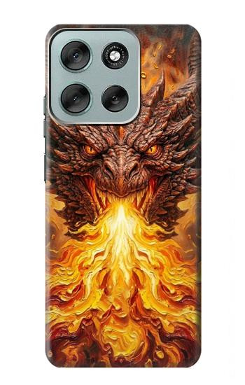 S4090 Dragon de Feu Fantastique Etui Coque Housse pour Motorola Moto G56