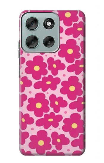 S4097 Motif Floral Rose Etui Coque Housse pour Motorola Moto G56