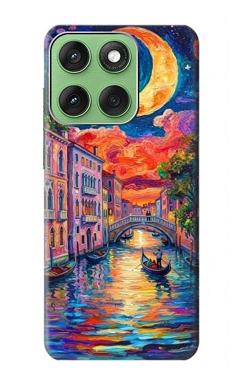S4083 Venise Colorée au Clair de Lune Etui Coque Housse pour Motorola Edge 60
