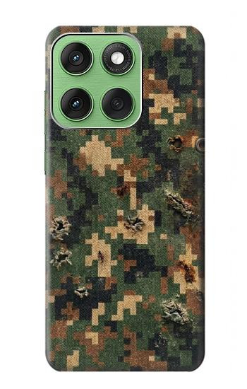 S4091 Motif Camouflage Numérique Vert Etui Coque Housse pour Motorola Edge 60