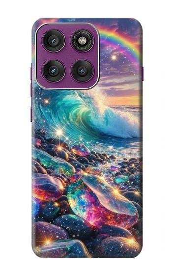 S4084 Vagues Arc-en-ciel Fantastiques Etui Coque Housse pour Motorola Edge 60 Pro