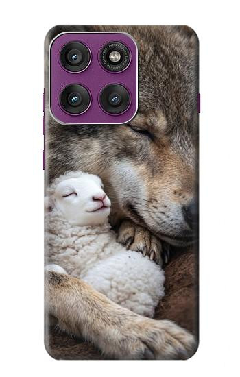 S4089 Loup et Agneau Amicaux Etui Coque Housse pour Motorola Edge 60 Pro