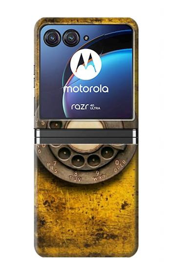 S4107 Téléphone Rotatif Vintage Etui Coque Housse pour Motorola Razr 40 Ultra