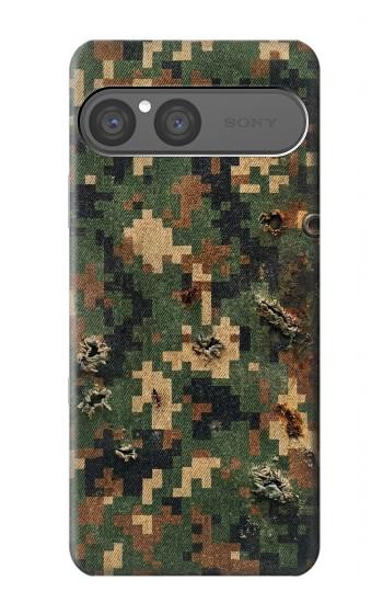 S4091 Motif Camouflage Numérique Vert Etui Coque Housse pour Sony Xperia 10 VII