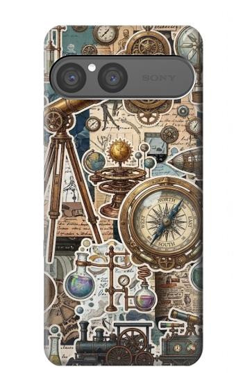 S4100 Collage Scientifique Vintage Etui Coque Housse pour Sony Xperia 10 VII