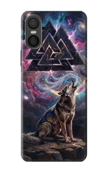 S4110 Loup et Symbole Ancien Etui Coque Housse pour Sony Xperia 10 VI