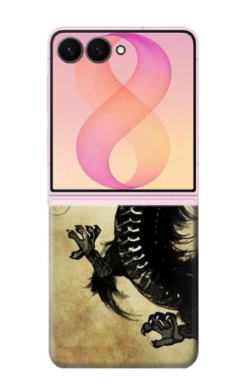 S1482 Peinture Noir dragon Etui Coque Housse pour Samsung Galaxy Z Flip 8