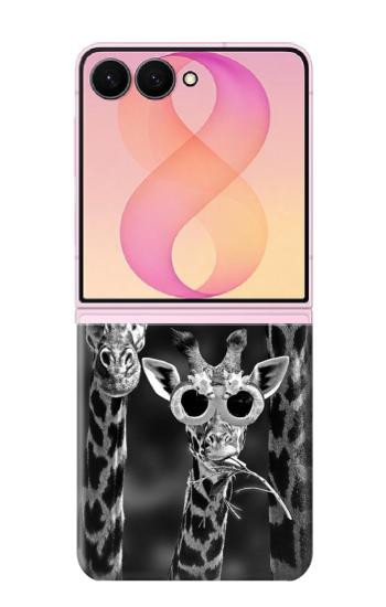 S2327 Girafes avec lunettes de soleil Etui Coque Housse pour Samsung Galaxy Z Flip 8