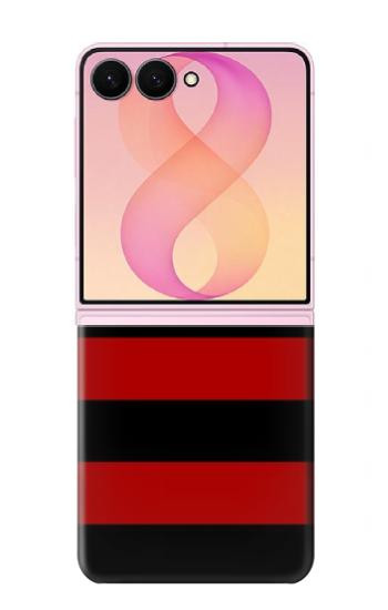 S2638 Noir et Rouge rayé Etui Coque Housse pour Samsung Galaxy Z Flip 8