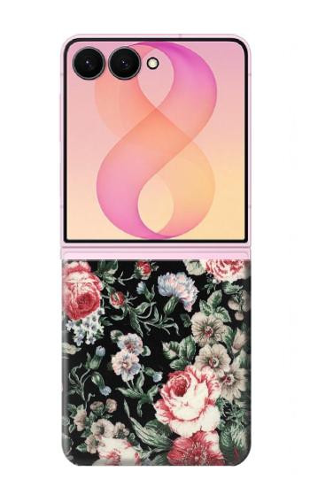 S2727 Motif Rose millésimé Etui Coque Housse pour Samsung Galaxy Z Flip 8