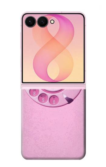 S2847 Rose Rétro téléphone Rotatif Etui Coque Housse pour Samsung Galaxy Z Flip 8