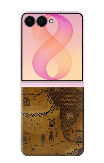 S2861 Carte antique du monde Etui Coque Housse pour Samsung Galaxy Z Flip 8