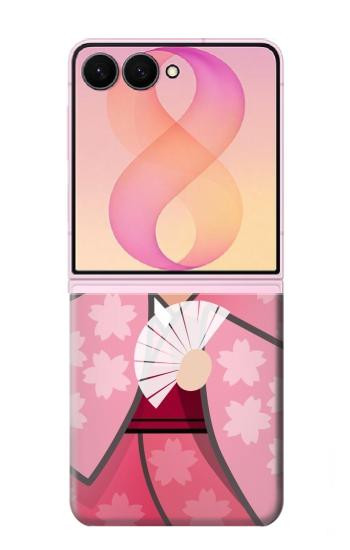 S3042 Japon fille Hina Sakura Kimono Poupée Etui Coque Housse pour Samsung Galaxy Z Flip 8