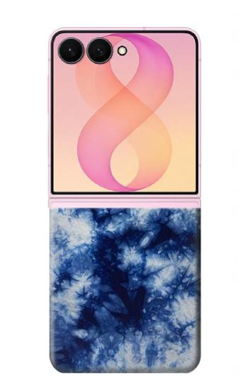 S3439 Tissu Indigo Tie Dye Etui Coque Housse pour Samsung Galaxy Z Flip 8