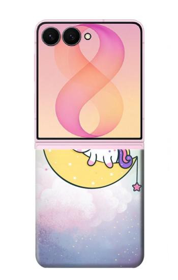 S3485 Mignon sommeil Licorne Etui Coque Housse pour Samsung Galaxy Z Flip 8