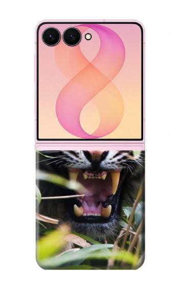 S3838 Tigre du Bengale qui aboie Etui Coque Housse pour Samsung Galaxy Z Flip 8